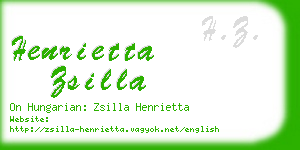 henrietta zsilla business card